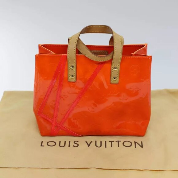 LOUIS VUITTON Monogram Vernis Fluo Reade PM Hand Bag Red LV Auth - Picture 4 of 16